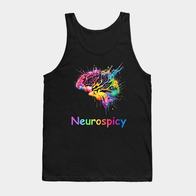 Neurospicy colorful brain Tank Top by KHWD